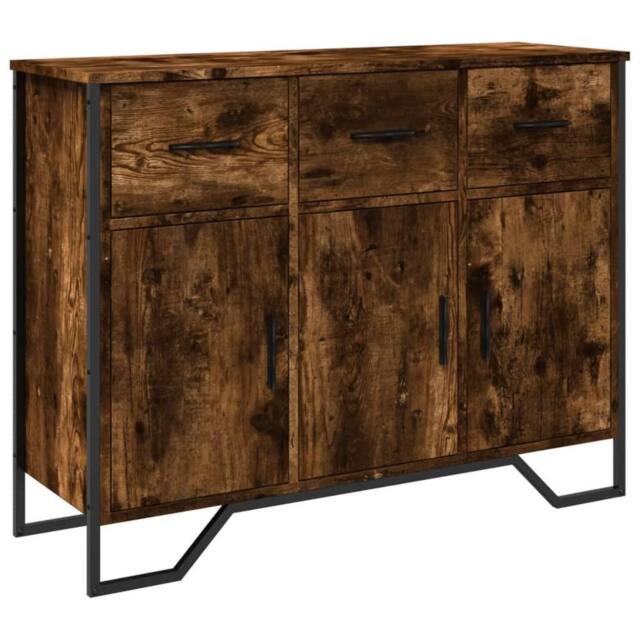 Berkfield Home Sideboard Smoked Oak 97x32.5x74.5 cm Engineered Wood in Brown - image 1