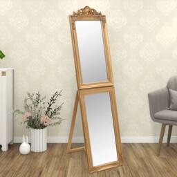 Berkfield Home Free-Standing Mirror Gold 40x160 cm - thumbnail 1