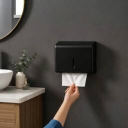 Kelvenix Black Wall Mount ABS Multifold Paper Towel - thumbnail 4