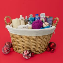 JVL Hand Woven Acacia Oval Laundry Willow Storage Basket with Lining in Gold - Size: Small - thumbnail 5