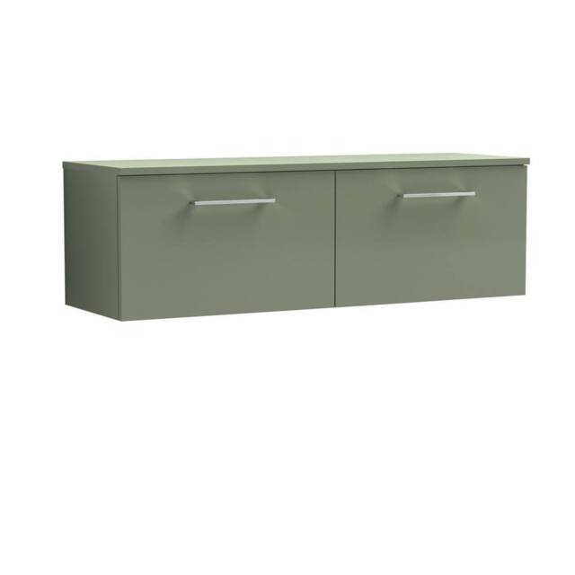 Balterley Level 1200 mm Wall Hung 2 Drawer Vanity Unit & Worktop - Satin Green - image 1