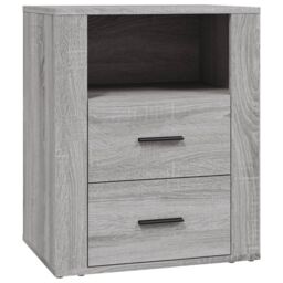 Berkfield Home Bedside Cabinet Grey Sonoma 50x36x60 cm Engineered Wood - Size: 50 x 36 x 60 cm - thumbnail 2