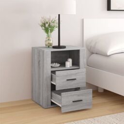 Berkfield Home Bedside Cabinet Grey Sonoma 50x36x60 cm Engineered Wood - Size: 50 x 36 x 60 cm - thumbnail 3