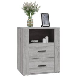 Berkfield Home Bedside Cabinet Grey Sonoma 50x36x60 cm Engineered Wood - Size: 50 x 36 x 60 cm - thumbnail 4