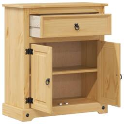 Berkfield Home Beautiful Bathroom Cabinet Corona 70x33x80 cm Solid Wood Pine in Light Tan - Size: 70 x 33 x 80 cm - thumbnail 4