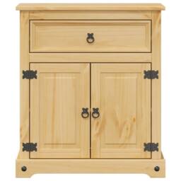 Berkfield Home Beautiful Bathroom Cabinet Corona 70x33x80 cm Solid Wood Pine in Light Tan - Size: 70 x 33 x 80 cm - thumbnail 5