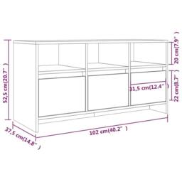 Berkfield Home TV Cabinet Smoked Oak 102x37.5x52.5 cm Engineered Wood in Brown - thumbnail 8