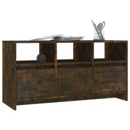 Berkfield Home TV Cabinet Smoked Oak 102x37.5x52.5 cm Engineered Wood in Brown - thumbnail 4