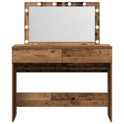 Berkfield Home Dressing Table with LED Old Wood 100x40x120 cm in Brown - Size: 100 x 40 x 120 cm - thumbnail 6