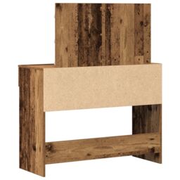 Berkfield Home Dressing Table with LED Old Wood 100x40x120 cm in Brown - Size: 100 x 40 x 120 cm - thumbnail 5