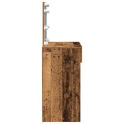 Berkfield Home Dressing Table with LED Old Wood 100x40x120 cm in Brown - Size: 100 x 40 x 120 cm - thumbnail 7