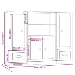 Berkfield Home Highboards 3 pcs Sonoma Oak Engineered Wood in Light Tan - thumbnail 8