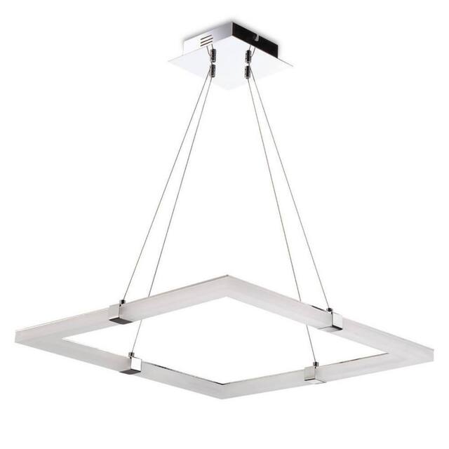 Netlighting TaccÃƒ ­a Pendant 28W LED Square 3000K 2500lm Chrome Frosted Acrylic in Grey - image 1