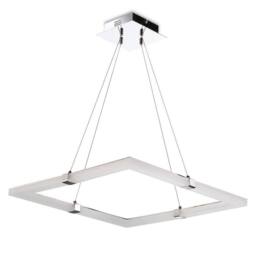 Netlighting TaccÃƒ ­a Pendant 28W LED Square 3000K 2500lm Chrome Frosted Acrylic in Grey