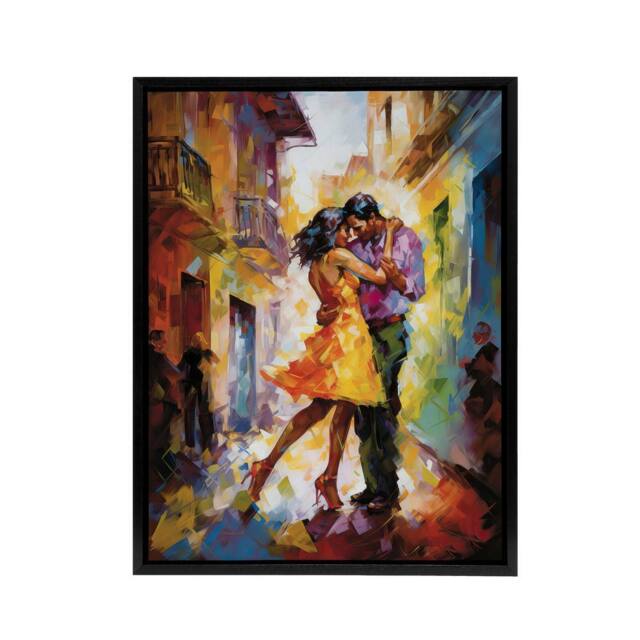 "Artery8 Salsa Latin Street Dance Colourful Framed Canvas Wall Art Print - Size: W12"" x H16""" - image 1