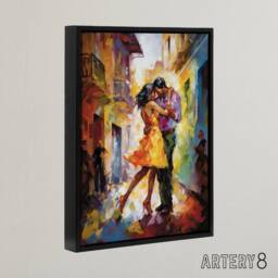 "Artery8 Salsa Latin Street Dance Colourful Framed Canvas Wall Art Print - Size: W12"" x H16""" - thumbnail 2