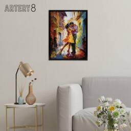 "Artery8 Salsa Latin Street Dance Colourful Framed Canvas Wall Art Print - Size: W12"" x H16""" - thumbnail 3