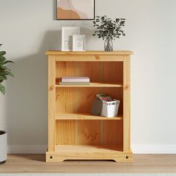 Berkfield Home 3-Tier Bookcase Mexican Pine Corona Range 81x29x100 cm in Brown - Size: 81 x 29 x 100 cm - thumbnail 1