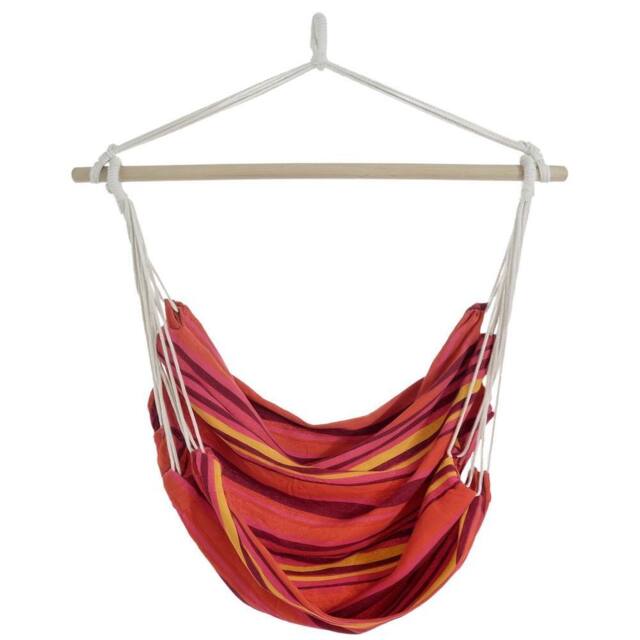 Kelvenix Hanging Swing Chair Seat Porch Hammock w/ Wood Stretcher Red Stripes - Size: 100 cm - image 1