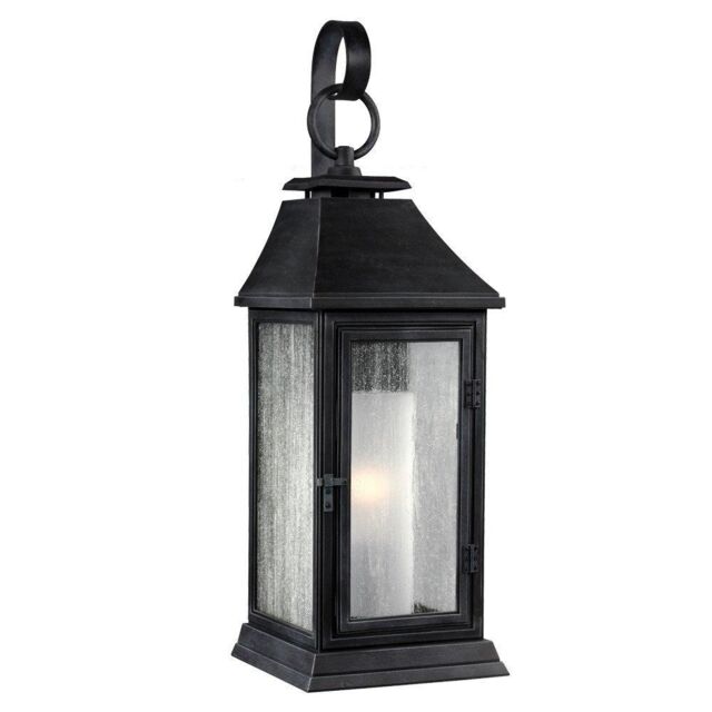 Netlighting Shepherd 1 Light Outdoor Small Wall Lantern Light Weathered Zinc IP44 E27 in Grey - image 1