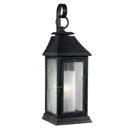 Netlighting Shepherd 1 Light Outdoor Small Wall Lantern Light Weathered Zinc IP44 E27 in Grey - thumbnail 1