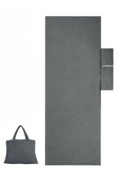 OHS Beach Towel Bag Microfibre Quick Dry Absorbent Bath Large Travel Spa in Charcoal - thumbnail 6