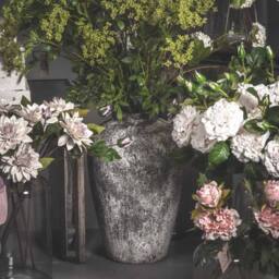 Lemon Pavilion Furniture and Decor Aged Tall Vase - Ceramic - L28 x W28 x H45 cm - Stone in Grey - thumbnail 3