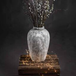 Lemon Pavilion Furniture and Decor Aged Tall Vase - Ceramic - L28 x W28 x H45 cm - Stone in Grey - thumbnail 4