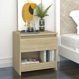 Berkfield Home Bedside Cabinet Sonoma Oak 40x30x39 cm Engineered Wood in Brown - Size: 40 x 30 x 39 cm - thumbnail 1