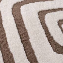 THE RUGS Loft Curved Line Living Room Area Rug & Runners Soft Pile in Taupe - Size: 80 cm x 150 cm - thumbnail 5