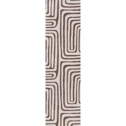 THE RUGS Loft Curved Line Living Room Area Rug & Runners Soft Pile in Taupe - Size: 80 cm x 150 cm - thumbnail 9