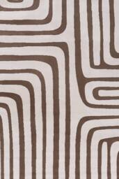 THE RUGS Loft Curved Line Living Room Area Rug & Runners Soft Pile in Taupe - Size: 80 cm x 150 cm - thumbnail 1