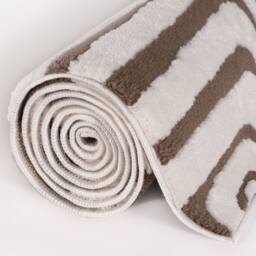 THE RUGS Loft Curved Line Living Room Area Rug & Runners Soft Pile in Taupe - Size: 80 cm x 150 cm - thumbnail 8