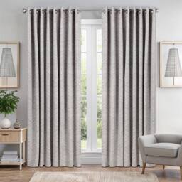 Luxury Living Triple Weave Geometric Aztec Print Ring Top Blackout Curtains in Cream - Size: 229 cm width x 183 cm drop - thumbnail 1