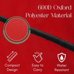 Pelle & Sol Christmas Wrapping Paper Storage Bag Fits 24 Rolls 600D Tear-Proof in Red - thumbnail 2