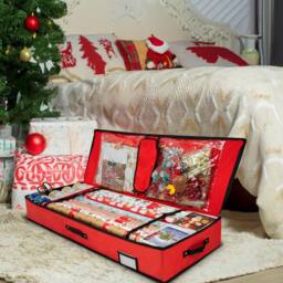 Pelle & Sol Christmas Wrapping Paper Storage Bag Fits 24 Rolls 600D Tear-Proof in Red - thumbnail 7