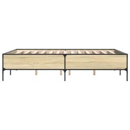 Berkfield Home Bed Frame without Mattress Sonoma Oak 140x200 cm in Brown - thumbnail 5