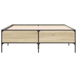 Berkfield Home Bed Frame without Mattress Sonoma Oak 140x200 cm in Brown - thumbnail 4