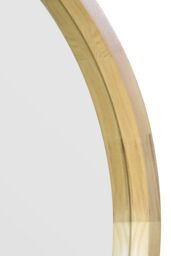 "MirrorOutlet Solid Oak Round Deep Dish Framed Mirror 39"" X 39"" (100CM X 100CM) in Beige - Size: 1 Pack" - thumbnail 4
