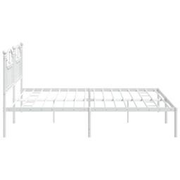 Berkfield Home Metal Bed Frame with Headboard White 200x200 cm - thumbnail 6