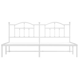 Berkfield Home Metal Bed Frame with Headboard White 200x200 cm - thumbnail 5