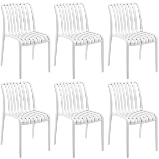 tectake Garden chairs Alcudia - durable, stackable & weather-resistant in Cream - Size: 6 Person - image 1