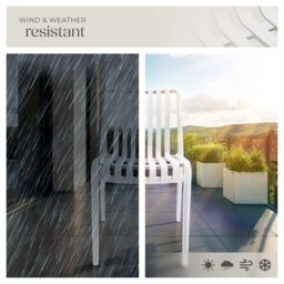 tectake Garden chairs Alcudia - durable, stackable & weather-resistant in Cream - Size: 6 Person - thumbnail 7