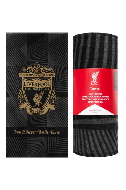 Liverpool F.C. Black Element Towel Crest Cotton Quick Dry Beach Bath Towel 137x69cm - image 1