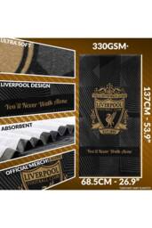 Liverpool F.C. Black Element Towel Crest Cotton Quick Dry Beach Bath Towel 137x69cm - thumbnail 6