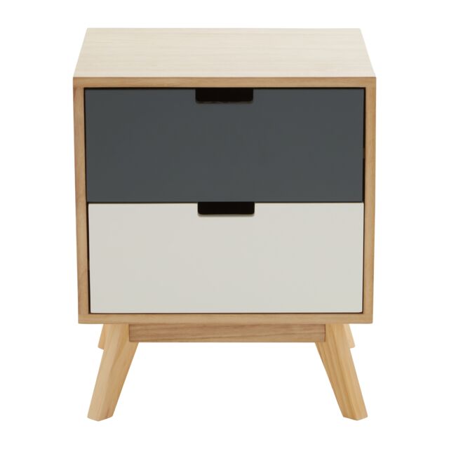 Orsina Versatile Design 2 Drawer Bedside Table, Industrial Design Table For Bedroom, Everyday Use Lounge Table in Grey - image 1