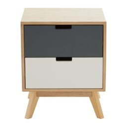 Orsina Versatile Design 2 Drawer Bedside Table, Industrial Design Table For Bedroom, Everyday Use Lounge Table in Grey - thumbnail 1