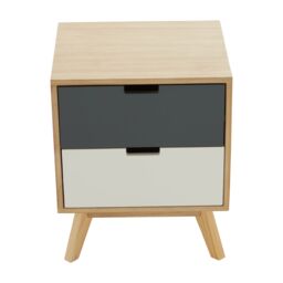Orsina Versatile Design 2 Drawer Bedside Table, Industrial Design Table For Bedroom, Everyday Use Lounge Table in Grey - thumbnail 6