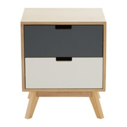 Orsina Versatile Design 2 Drawer Bedside Table, Industrial Design Table For Bedroom, Everyday Use Lounge Table in Grey - thumbnail 7