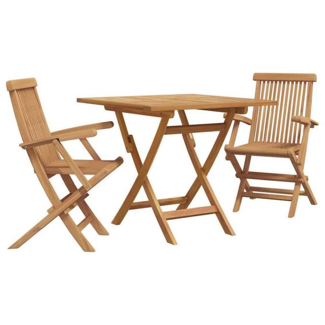 Berkfield Home 3 Piece Folding Garden Bistro Set Solid Wood Acacia in Beige - image 1